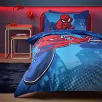 Disney Spiderman Blue Kids Bedding Set - Single