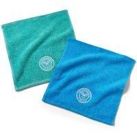 Wimbledon Official Championship 2025 Face Cloths | 2 Pack | Classic Colours | Aqua and Sky Blue | 30cm x 30cm