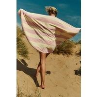 Christy Ice Cream Stripe Beach Towel | Extra Large | Sand Free | 100% Cotton | Luxury Super Soft Velour Front | Quick Dry Towelling Rear | 100cm x 180cm | Raspberry Ripple Pink