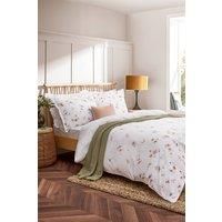 CHRISTY 'Arabella' Classic Floral Reversible Cotton Duvet Cover Set in Cream | Size: Super King
