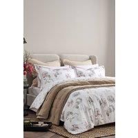 CHRISTY 'Thistle' Woodland Design Reversible Cotton Duvet Cover Set in Plum | Size: Double