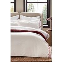CHRISTY 'Mistletoe Seasonal Design Cotton Duvet Cover Set in Red | Size: Super King
