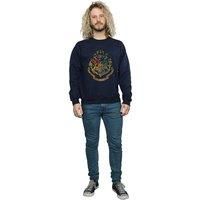 Harry Potter Men's Hogwarts Crest Cotton Sweatshirt in Navy | Size: 3XL