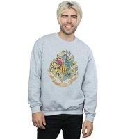 Harry Potter Men's Hogwarts Crest Cotton Sweatshirt in Grey | Size: 3XL