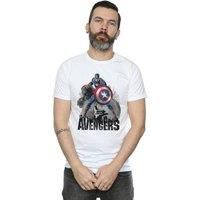 Marvel Men/'s Captain America Action Pose T-Shirt Medium White