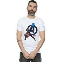 Marvel Men/'s Captain America Pose T-Shirt Medium White