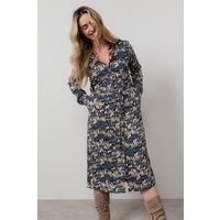 Anya Midi Shirt Dress Navy
