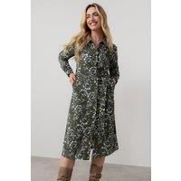 Anya Cotton Pincord Midi Shirt Dress Moss