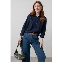 Patsy Textured Jacquard Shirt Navy