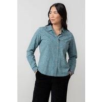 Lily & Me Women's Patsy Textured Jacquard Cotton Blend Long Sleeved Shirt in Mid Blue | Size: 14