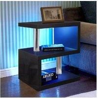 Astra Abstract High Gloss Side Table With Led
