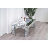 Rectangular Diamond Mirrored Crystal Coffee Table