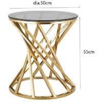 Spiral Design Glass Topped Side Table