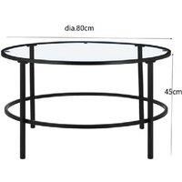 Metal Circular Coffee Table With Glass Tempered Top- 2 Options