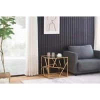 Glass And Metal Square End Table Side Table- 2 Colours