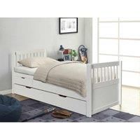 Sleepon 3Ft Pine Trundle Bed With Storage Drawers In White