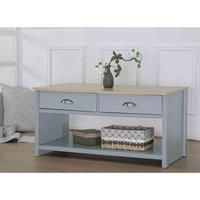 SleepOn Wooden 2 Drawer Coffee Table Available In Grey Oak