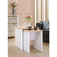 SleepOn Wooden Nest Of Tables Available In White/Oak