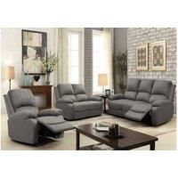 Fabric Recliner Sofa Set - Grey
