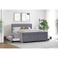 Plush Velvet Roma Bed With Storage - Grey