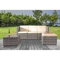 Mumbai 3 Piece Rattan Lounge Set - Brown