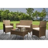 Eco Rattan Garden Furniture Set - Brown