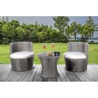 Aruba Balcony Rattan Set - Grey