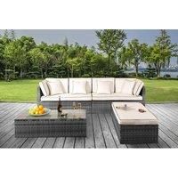 Saint Lucia 4 Piece Rattan Lounge Set - Brown