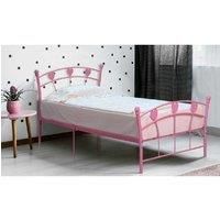Jemima Metal Bed With Optional Mattress - Pink