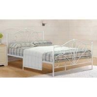 Emmie Metal Bed With Optional Mattress - White