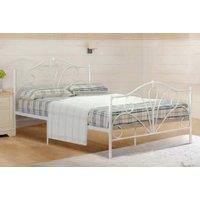 Emmie Metal Bed With Optional Mattress - White