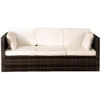 Rattan Sun Lounger Storage Sofa Sunbed Garden Furniture - Chocolate Brown