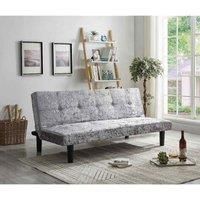 SleepOn Single Crushed Velvet Sofa Bed Steel