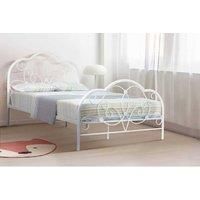 Alexis Metal Bed With Optional Mattress - White