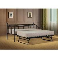 SleepOn Alicia Black Metal Day Bed Without Trundle or Mattress Small Single