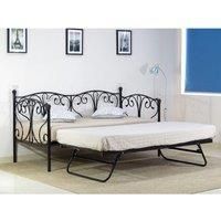 Geovana Small Single Day Bed With Trundle  Black