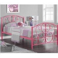 Hallie Single Bed Frame  Pink