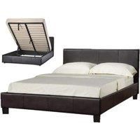 Austin Ottoman Double Storage Bed - Brown