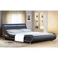 SleepOn Chase LED King Bed Frame Black