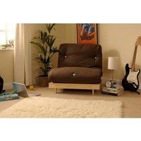 SleepOn Albury Chocolate Futon Set With Tufted Mattress Small Double