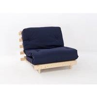 SleepOn Ayr Futon Small Single Set With Tufted Mattress Navy