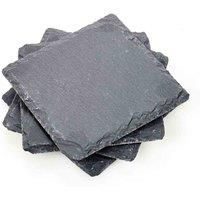 Slate Coasters 4 Pack Homiu Dining Tableware Premium Finish 100% Natural Stone