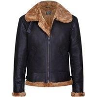 Men/'s Aviator Ginger Brown B3 Real Shearling Sheepskin Leather Bomber Flying Jacket XS