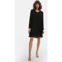 Long Sleeve Navy Wave Hem Dress