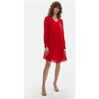 Long Sleeve Navy Wave Hem Dress