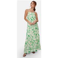James Lakeland Women's Open Back Print Tiered Midi Dress in Green | Size: 20