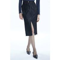 James Lakeland Women's Darck Jean Tailored Skirt in Black | Size: 20