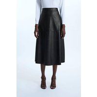 A Line Faux Leather Skirt