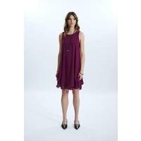 Sleeveless Wave Hem Dress Purple