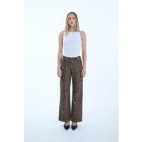 Leopard Print Detail Trousers
